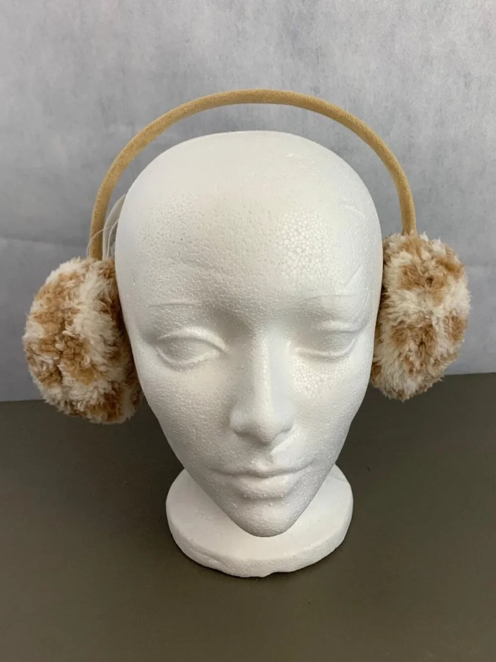 Jenni Women's Sherpa Earmuffs, Beige Animal Print, One Size Fits Most